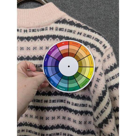 Vintage Liz Claiborne Fair Isle Sweater Womens Medium Crew Neck Wool Angora - Picture 7 of 11